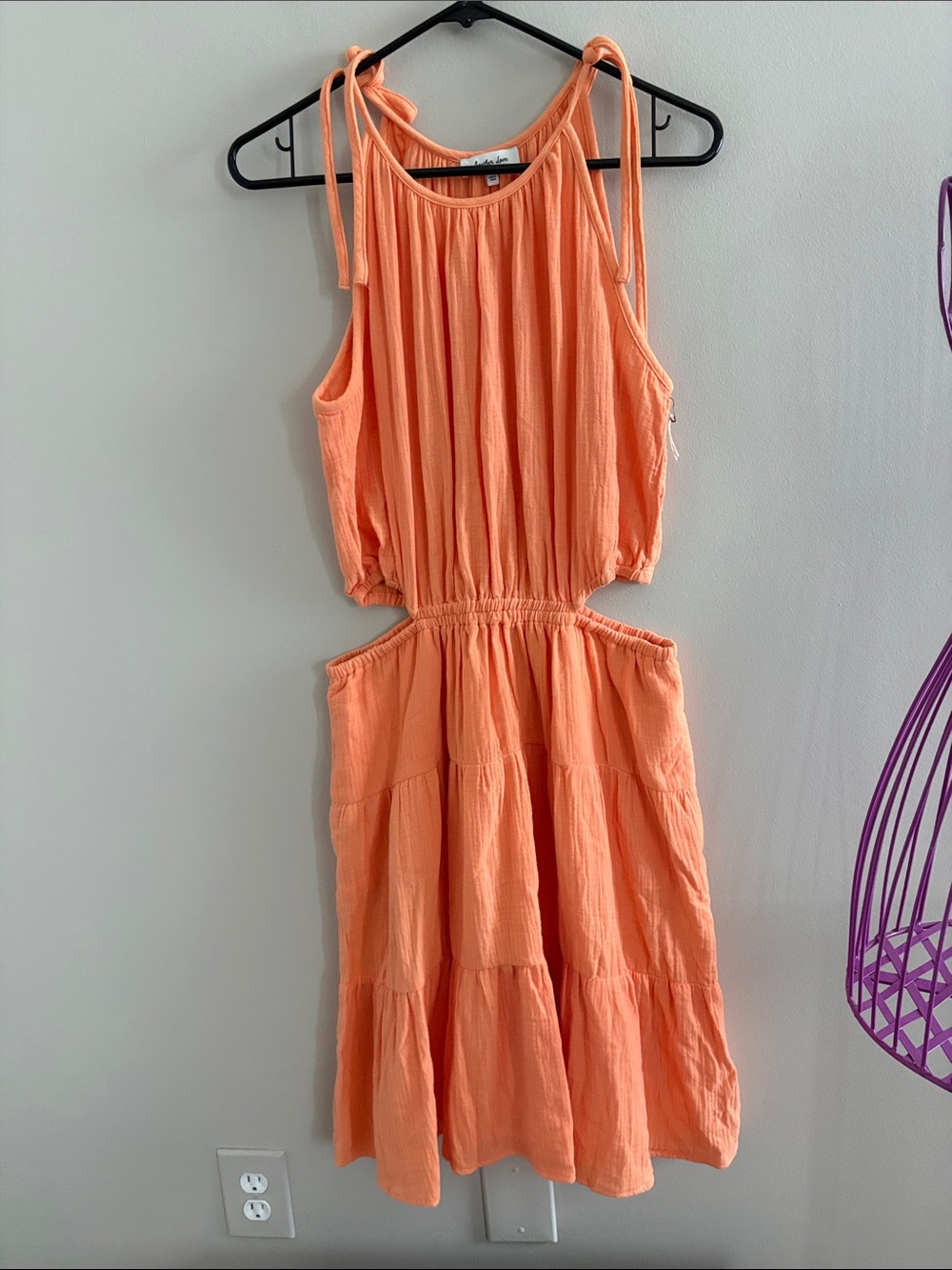Another Love Orange Cutout Dress NWOTs